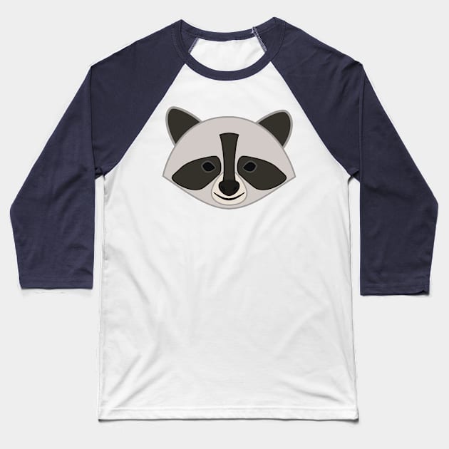 Cute Raccoon Cartoon Baseball T-Shirt by Scrabbly Doodles